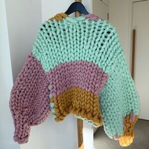 Hope Macaulay Chunky Knit Multicolor Cardigan. S/M size, slightly oversized fit.